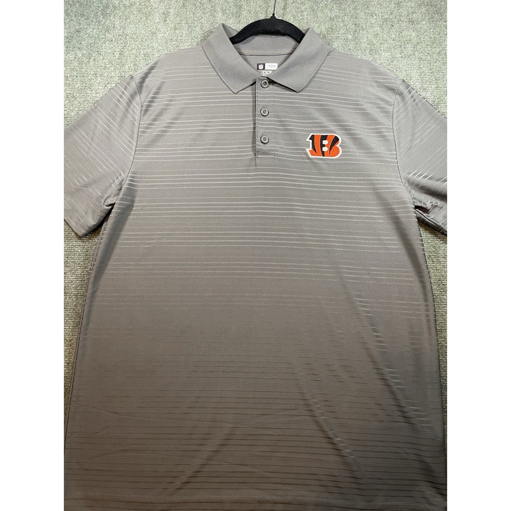 NFL Cincinnati Bengals Men's TX3 Cool Gray Polo Shirt, Size Large